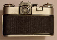 The back of a Zenit E SLR camera with its door shut